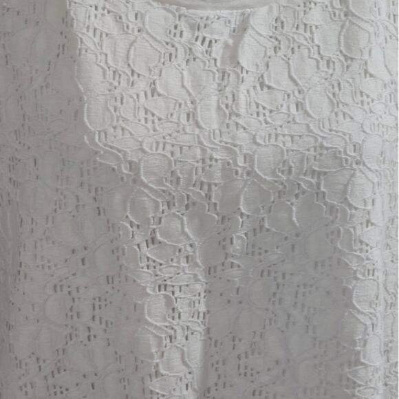 Talbots White Lace Beach Summer Nautical Shirt Plus Size 3X New! - Picture 2 of 7
